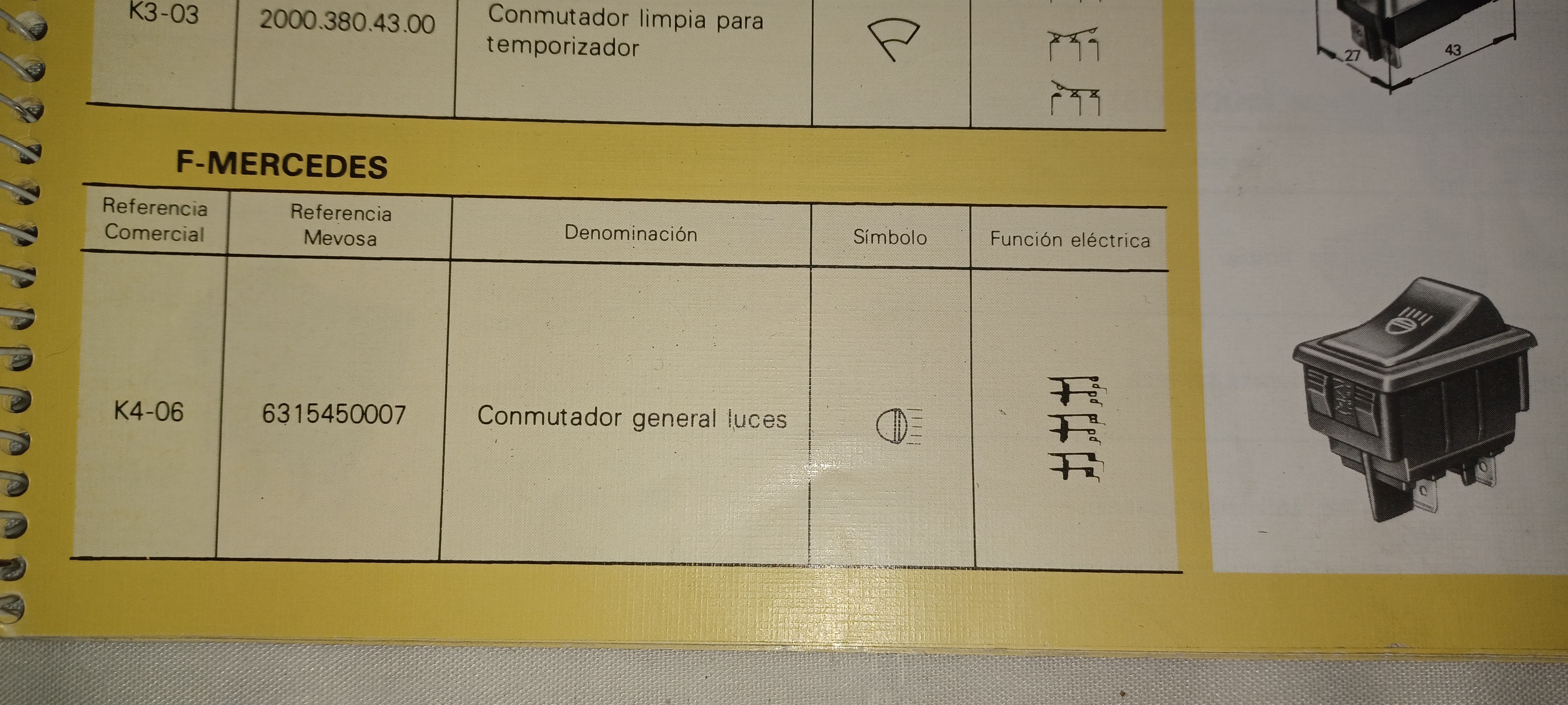 *CONMUTADOR LUCES F.MERCEDES  K4-06 MAI